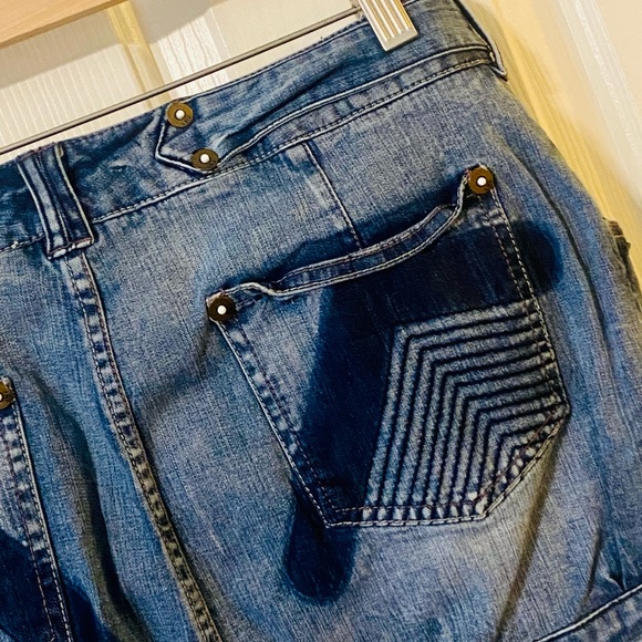 EUC Armani Exchange Denim Mini Skirt w/ Attached Belt - Picture 10 of 16